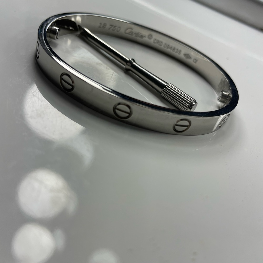 Used silver Cartier love bracelet